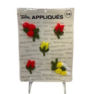 Talon Appliques Vintage Sew On Floral Embellishment Embroidered 70s NOS